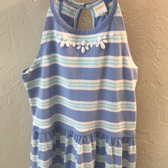 Robe Maxi Gymboree Fille Taille 4 - Imprimé Jungle, Rose Et Vert, Avec Collier Et Sac